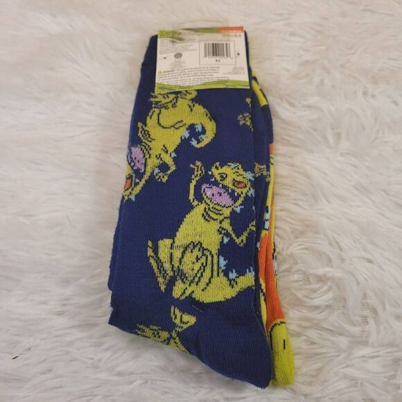 Nickelodeon Rugrats Reptar Unisex Crew Socks- Set of 2- NIP - Picture 3 of 6